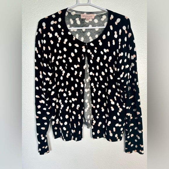 Philosophy Sweaters - Philosophy polka dot cardigan, button up. Petite large